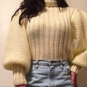 Italian mob puff sleeve vintage sweater